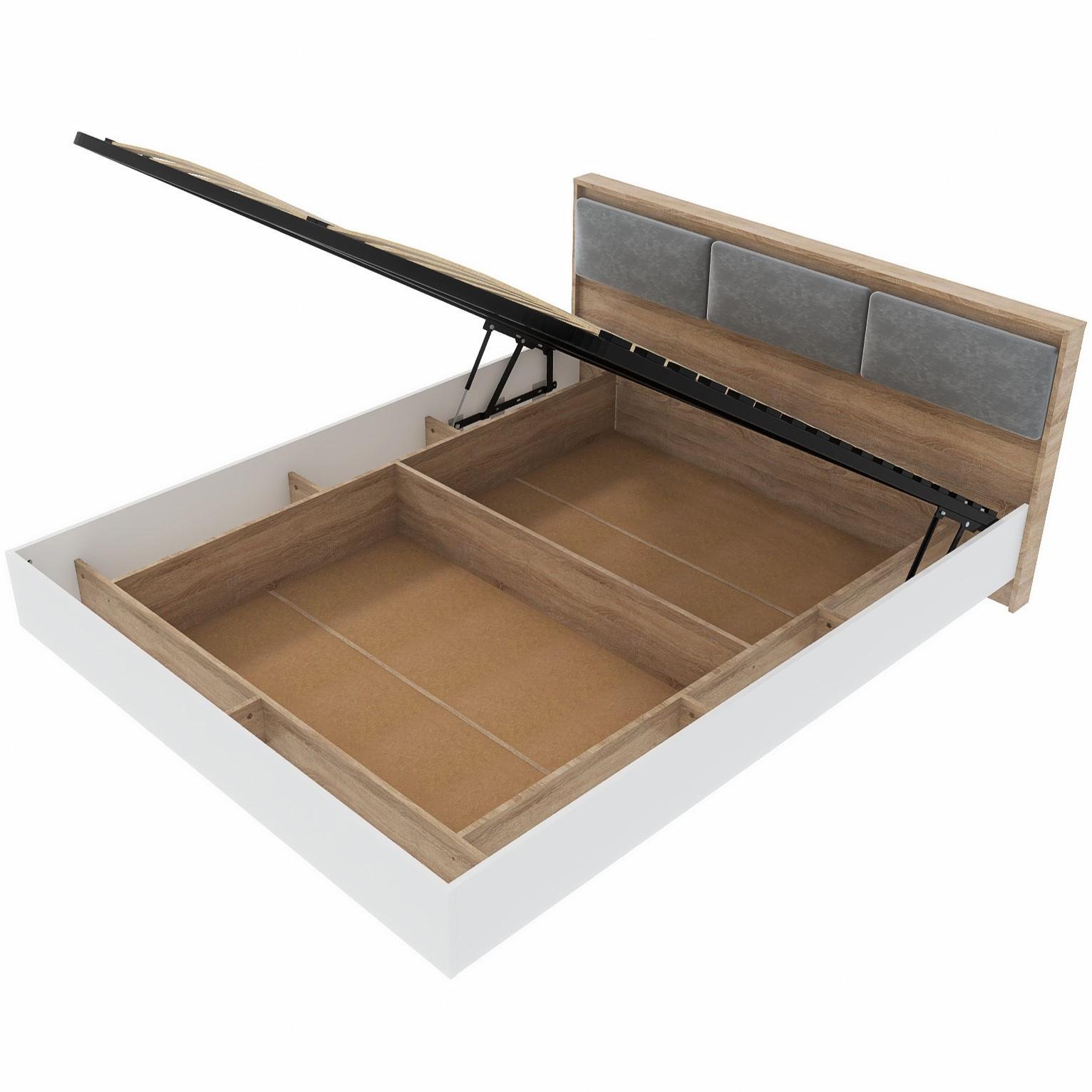 Ліжко двоспальне Everest Сіті 1400 з підйомним механізмом та ламельною основою Сонома/Білий (11489) - фото 1 Ліжко двоспальне Everest Сіті 1400 з підйомним механізмом та ламельною основою Сонома/Білий (11489) - фото 1