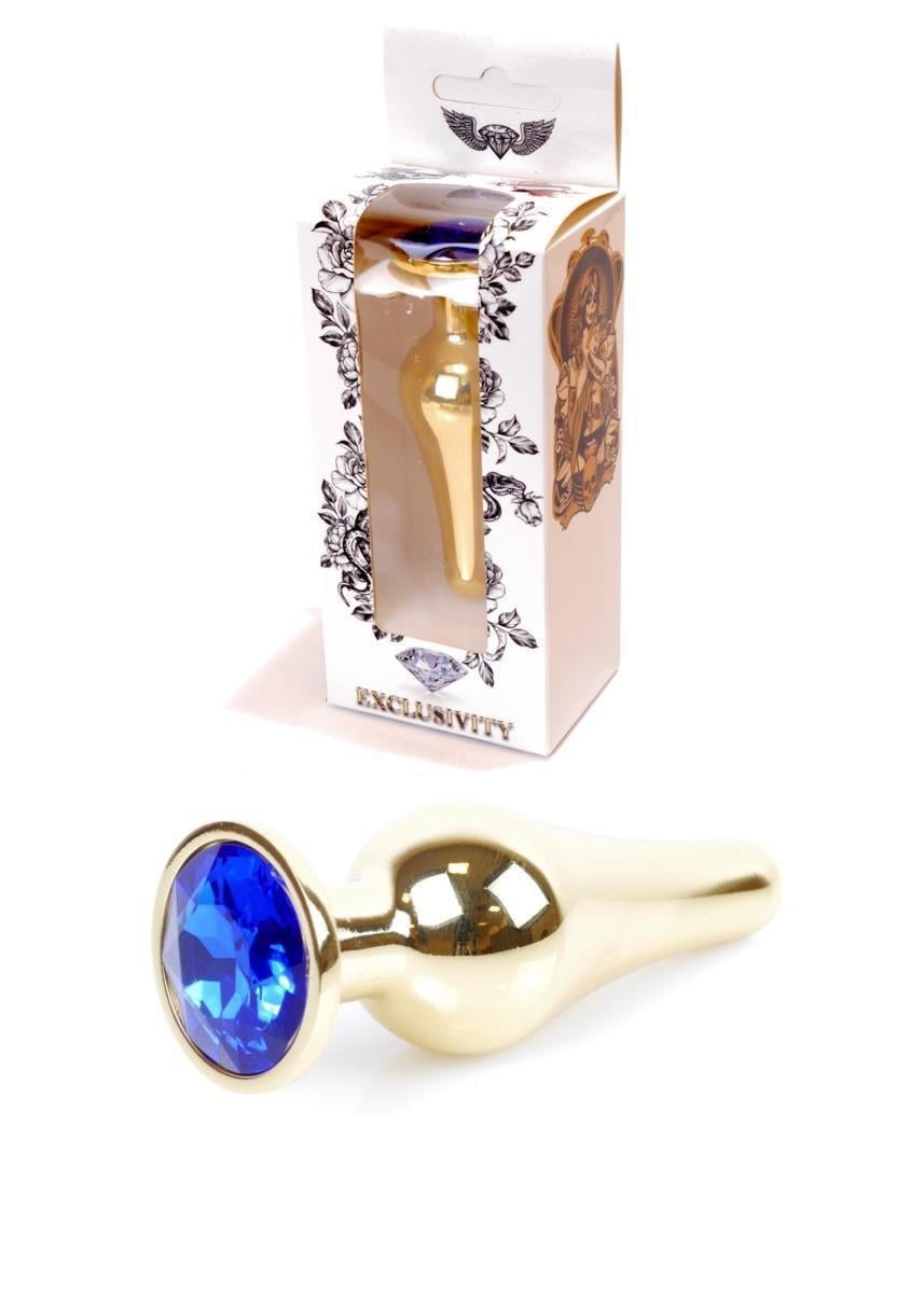 Анальная пробка Boss Series Jewellery Gold Long Plug/Dark Blue (2703746079)