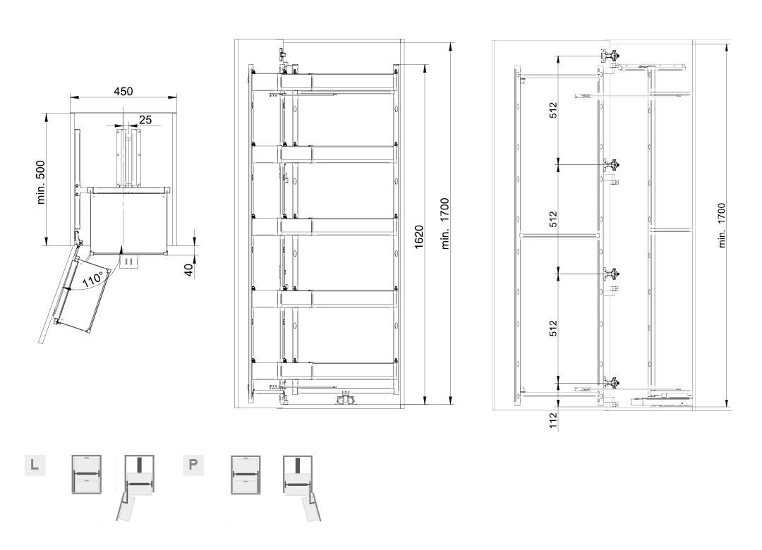 Карго Rejs MAXI Space Duo Classic Универсальный 450x1700 мм 5 полок Хром (WE31.0082.01.001) - фото 3