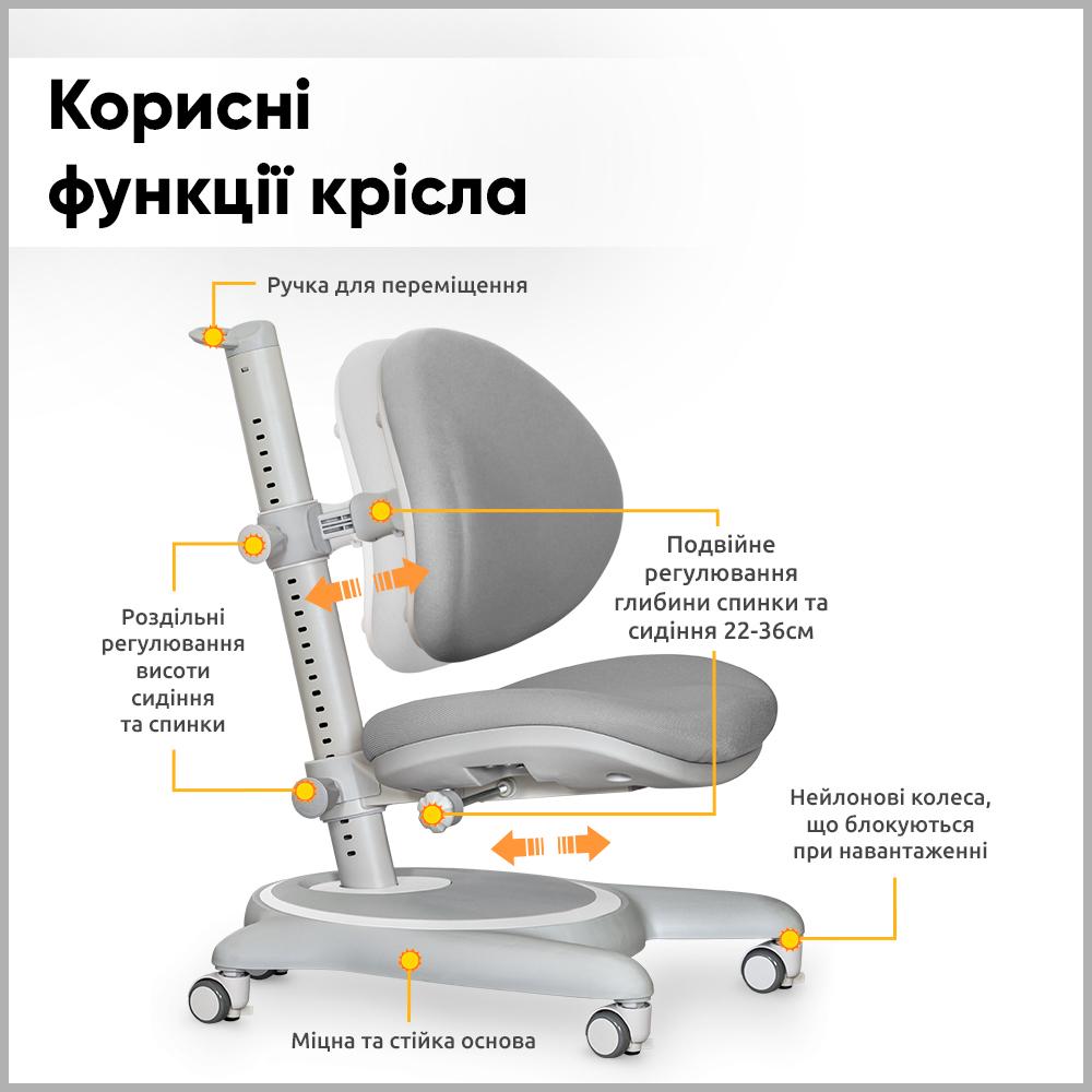 Кресло детское Mealux Ortoback Серый (Y-508 G) - фото 3