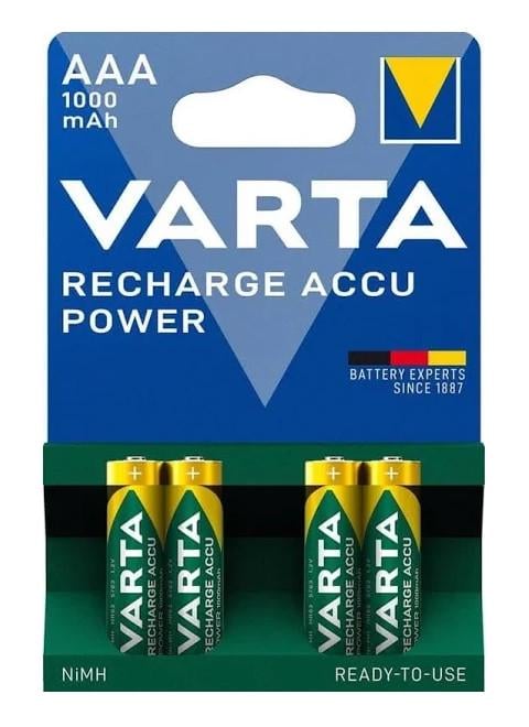 Батарейки Varta AAA/HR03 1,2V Ni-Mh 1000 mAh 4 шт. (29769409)