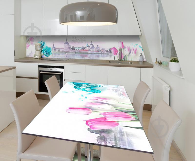 Наклейка виниловая на стол Zatarga  "Замок у реки" 600х1200 мм