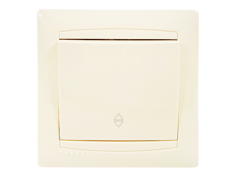 Выключатель 1-клавишный проходной Lemanso Кремовый Сакура (LMR1102) Выключатель 1-клавишный проходной Lemanso Кремовый Сакура (LMR1102)