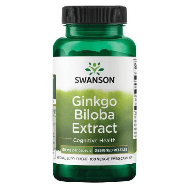 Гинкго Билоба Swanson Ginkgo Biloba Extract 120 мг 100 веганских капсул (000019989)