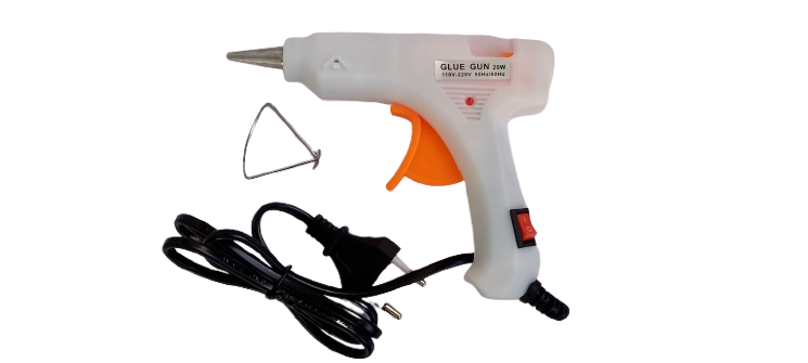 Клеевой пистолет 20W D-0,7см с выключателем и индикатором 13х11х2,5 см (1230)