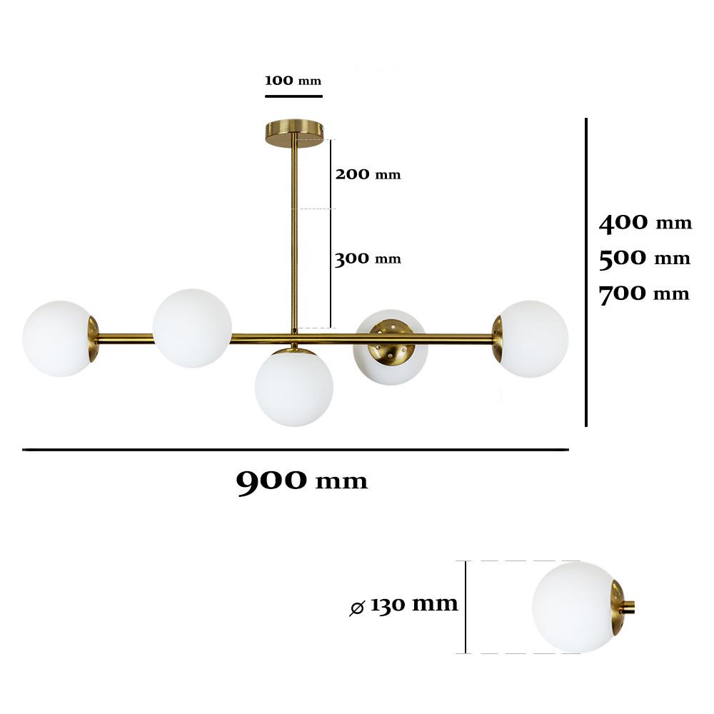 Люстра 7529906-5 BRZ+WH Бронзовый/Белый (LVS4730) - фото 2 Люстра 7529906-5 BRZ+WH Бронзовый/Белый (LVS4730) - фото 2