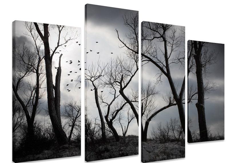 Модульная картина KIL Art Мёртвый лес на холсте из четырех частей 89x56 см (M4_M_417)