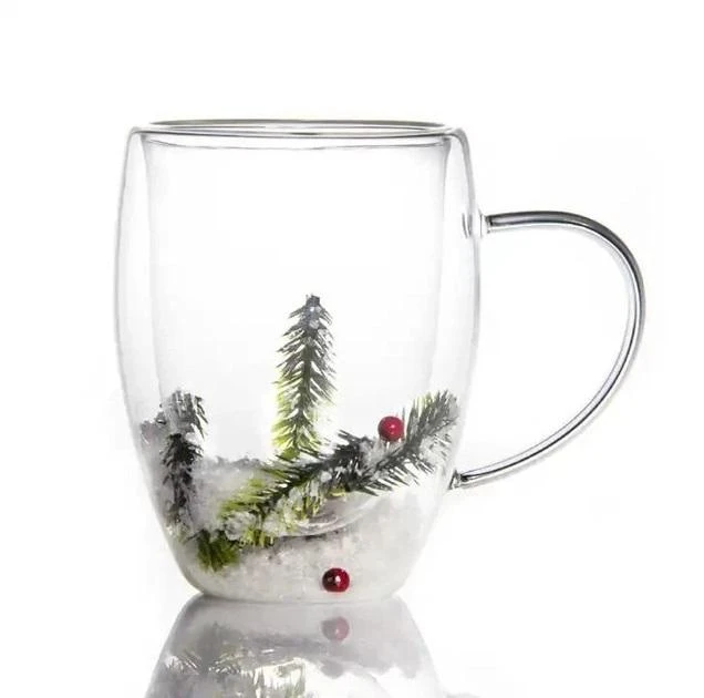 Чашка стеклянная Kamille с двойными стенками 350 мл снег (KM-9015) Чашка стеклянная Kamille с двойными стенками 350 мл снег (KM-9015)