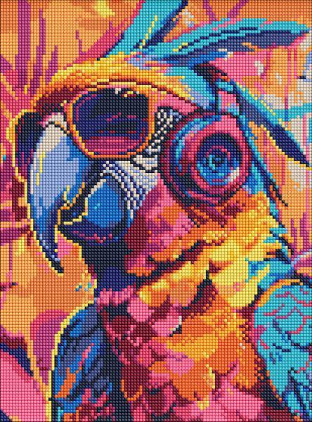 Алмазная мозаика Ideyka Стильный попугай 30x40 см (Id-AMO8112)