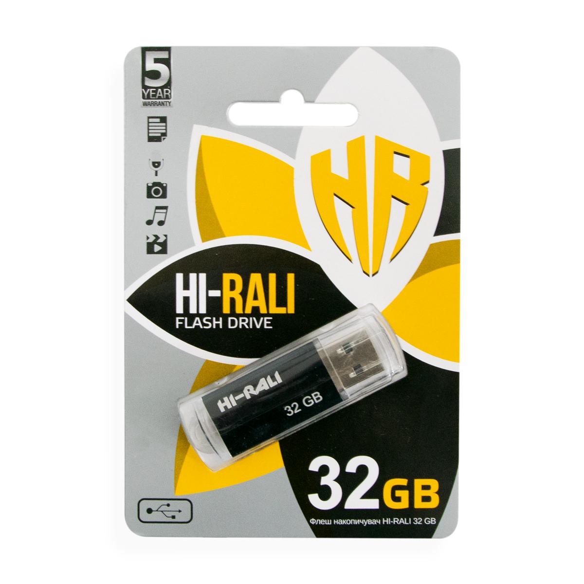 Флеш накопитель для компьютера Hi-Rali HI-32GBСORBK 32 гб Черный (1009400-Black)
