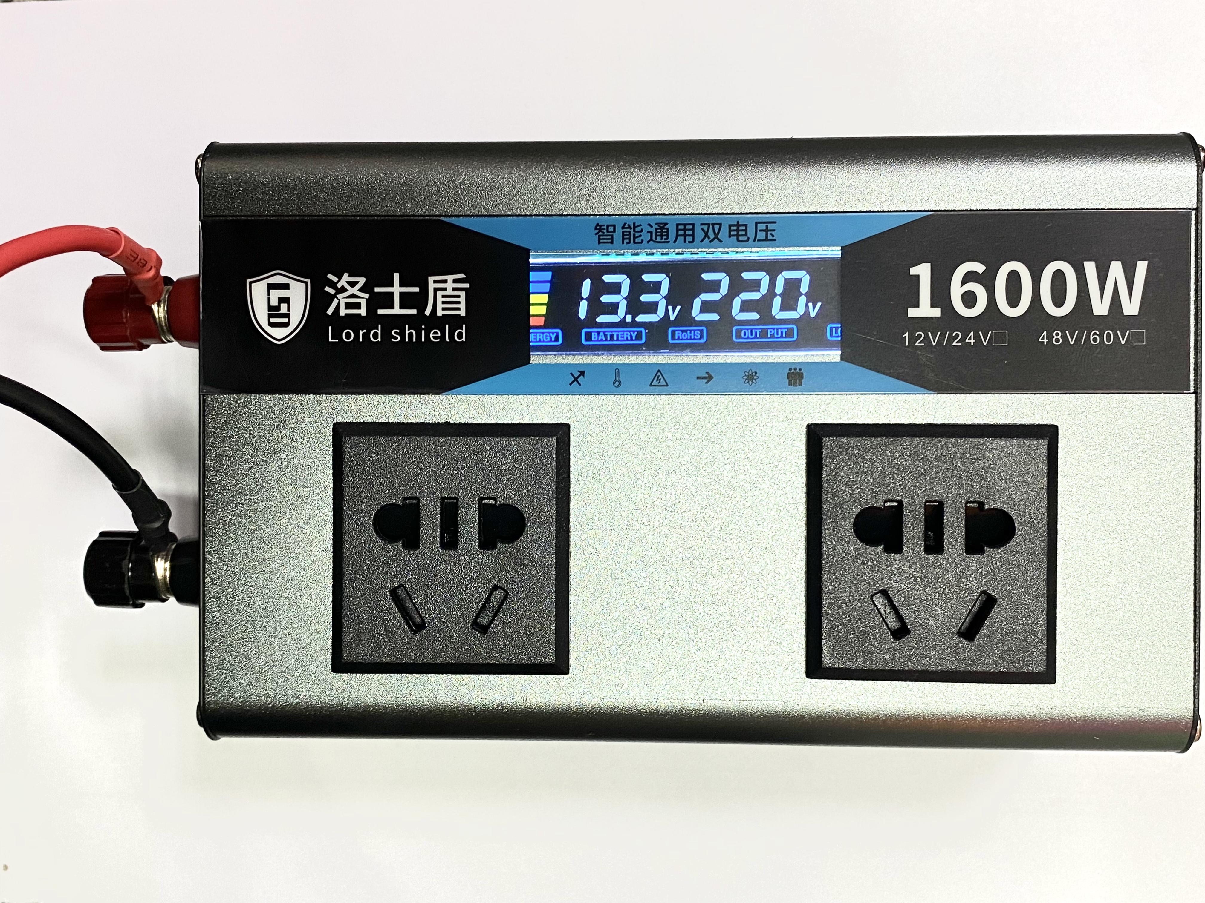 Инвертор преобразователь напряжения c 12/24 V в 220 V 1600 W с USB и дисплеем (INV1600) - фото 2