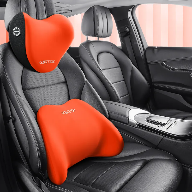 Набор подушек ортопедических под шею и спину в автомобиль Оранжевый
