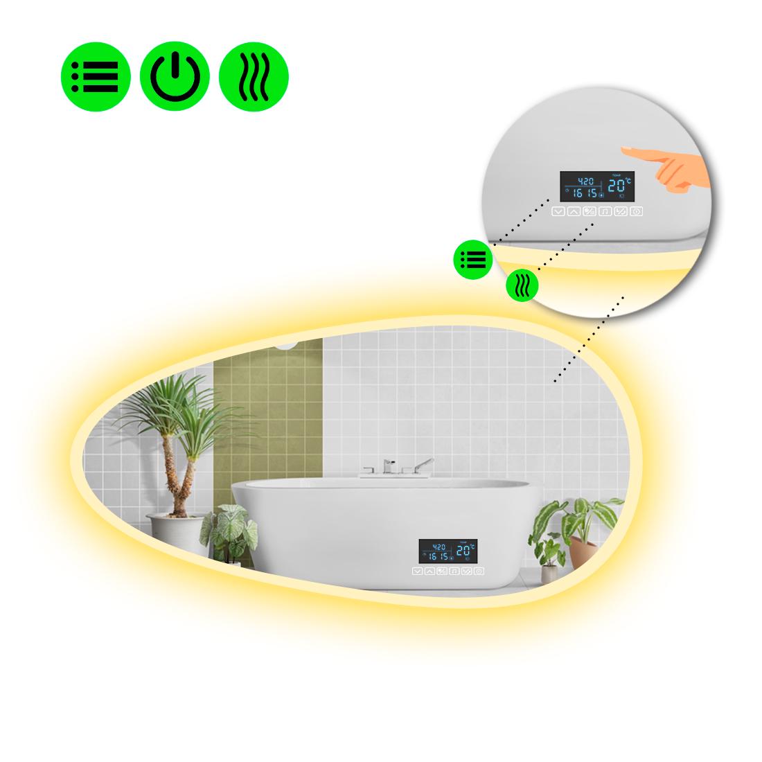 Зеркало с LED подсветкой Occhio 3 с Smart-блоком и подогревом 100x50 см (8995254)