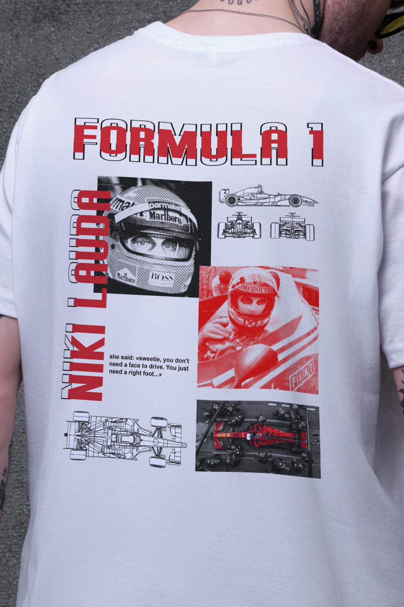 Футболка мужская Without с принтом Lauda оверсайз L/XL White (L8049642) - фото 2 Футболка мужская Without с принтом Lauda оверсайз L/XL White (L8049642) - фото 2