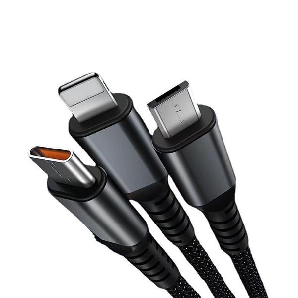 Кабель для зарядки телефонов USB/Type-C/Lightning с быстрой зарядкой 1,2 м (C01274) - фото 9 Кабель для зарядки телефонов USB/Type-C/Lightning с быстрой зарядкой 1,2 м (C01274) - фото 9