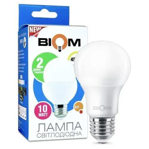 Світлодіодна лампа-куля матова Biom BT-510 A60 10W E27 4500К (27829800) Світлодіодна лампа-куля матова Biom BT-510 A60 10W E27 4500К (27829800)
