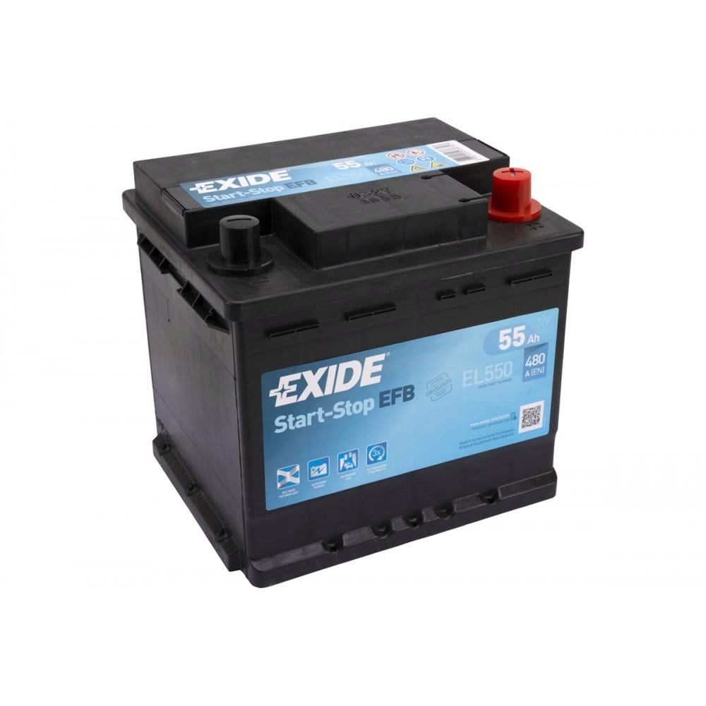 Аккумулятор автомобильный EXIDE Start-Stop EL550 EFB EN 6СТ-55 Ah АзЕ 480 A (75999)