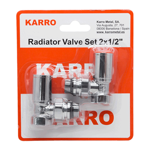 Комплект радиаторных кранов Karro KR32001 угловых 1/2" верхние Chrome - фото 2 Комплект радиаторных кранов Karro KR32001 угловых 1/2" верхние Chrome - фото 2