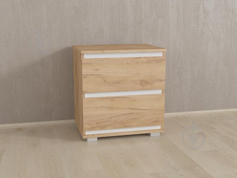 Прикроватная тумбочка Forte Alicia Ш 502 / В 535 / Г 390 Дуб крафт-Белые планки