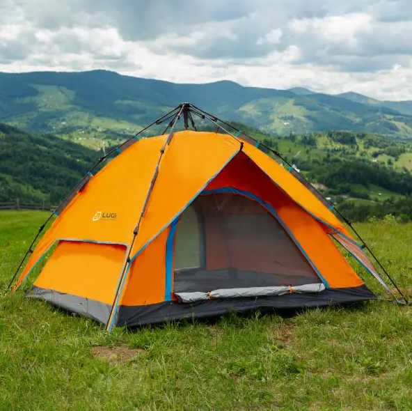 Намет автоматичний на 2-4 особи двошаровий 200х230х130 см Помаранчевий - фото 2