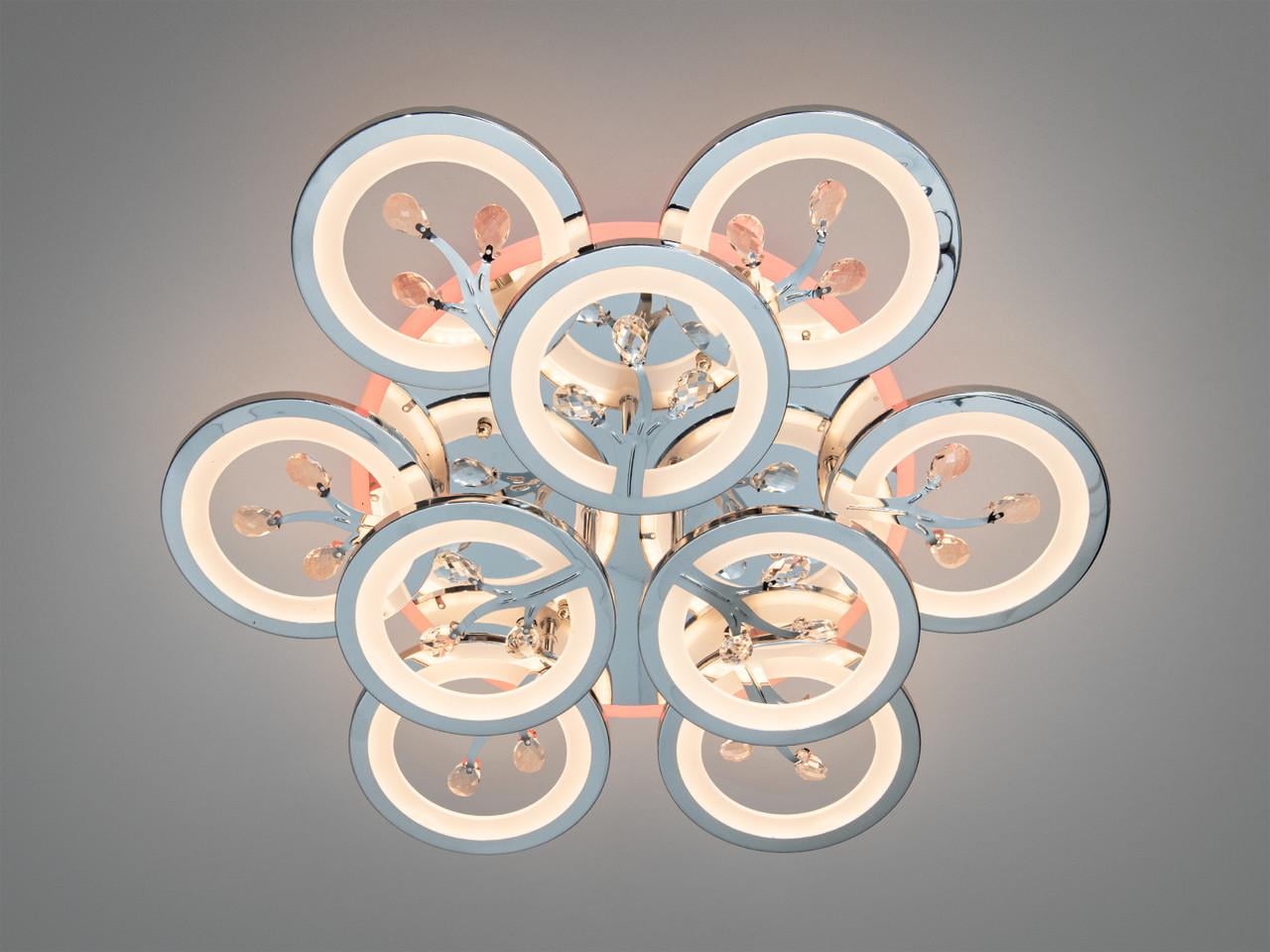 Люстра светодиодная потолочная с пультом для гостиной Diasha 8135/6+3HR LED 3color dimmer 140 Вт Хром (2971349548) Люстра светодиодная потолочная с пультом для гостиной Diasha 8135/6+3HR LED 3color dimmer 140 Вт Хром (2971349548)