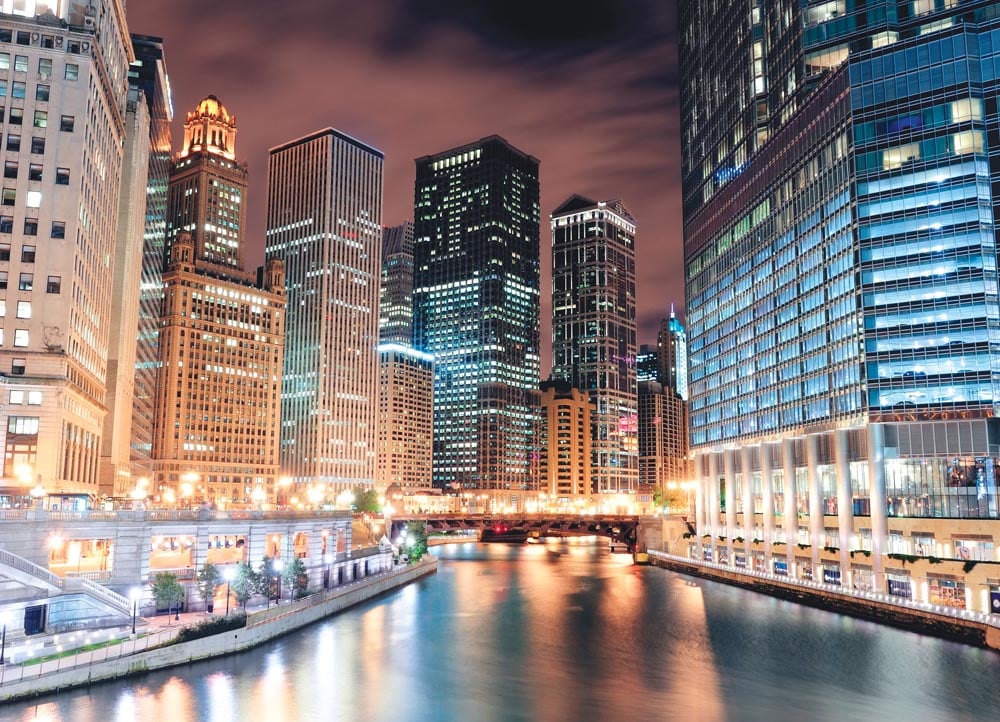 Фотообои WS Wallpaper Ночной город 360x260 см (31029)