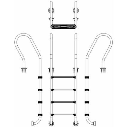 Сходи для басейна Emaux Mixta SFF415-SR 4 ступені - фото 3