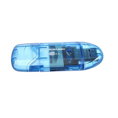 Кардридер USB SD MMC SDHC 73x28x7 мм Синий
