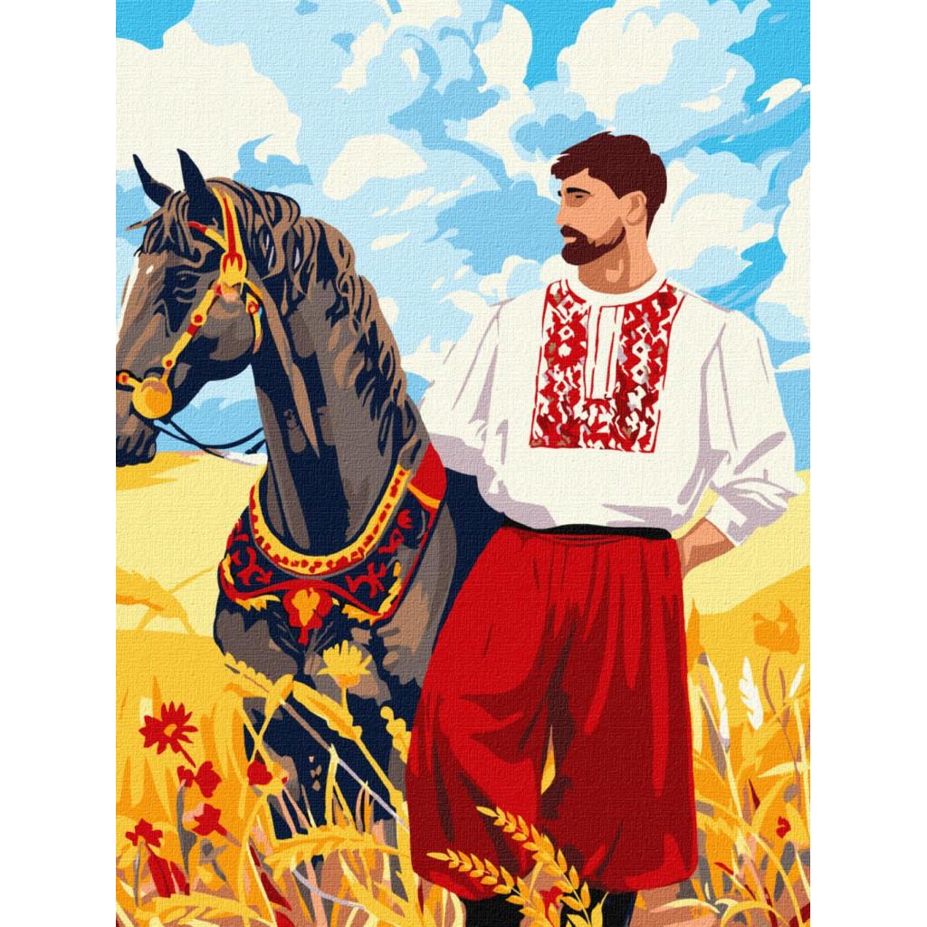 Набір для розпису по номерах Ideyka Козак у полі КНО8467 30x40 см (MTT-197042)