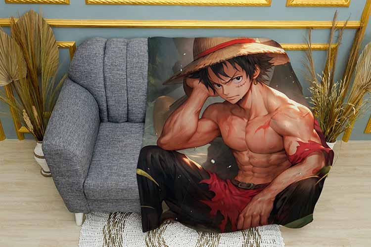 Плед Luffy with muscles One Piece плюш двухслойный 135х150 см (113062-2)