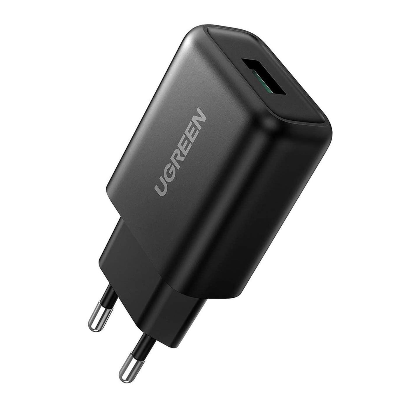Зарядное устройство сетевое UGREEN CD122 18W USB QC 3.0 Charger Black