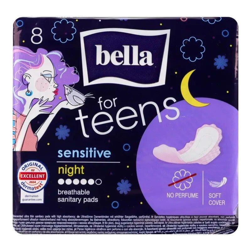 Гигиенические прокладки Bella for Teens Sensitive night 8 шт. Гигиенические прокладки Bella for Teens Sensitive night 8 шт.