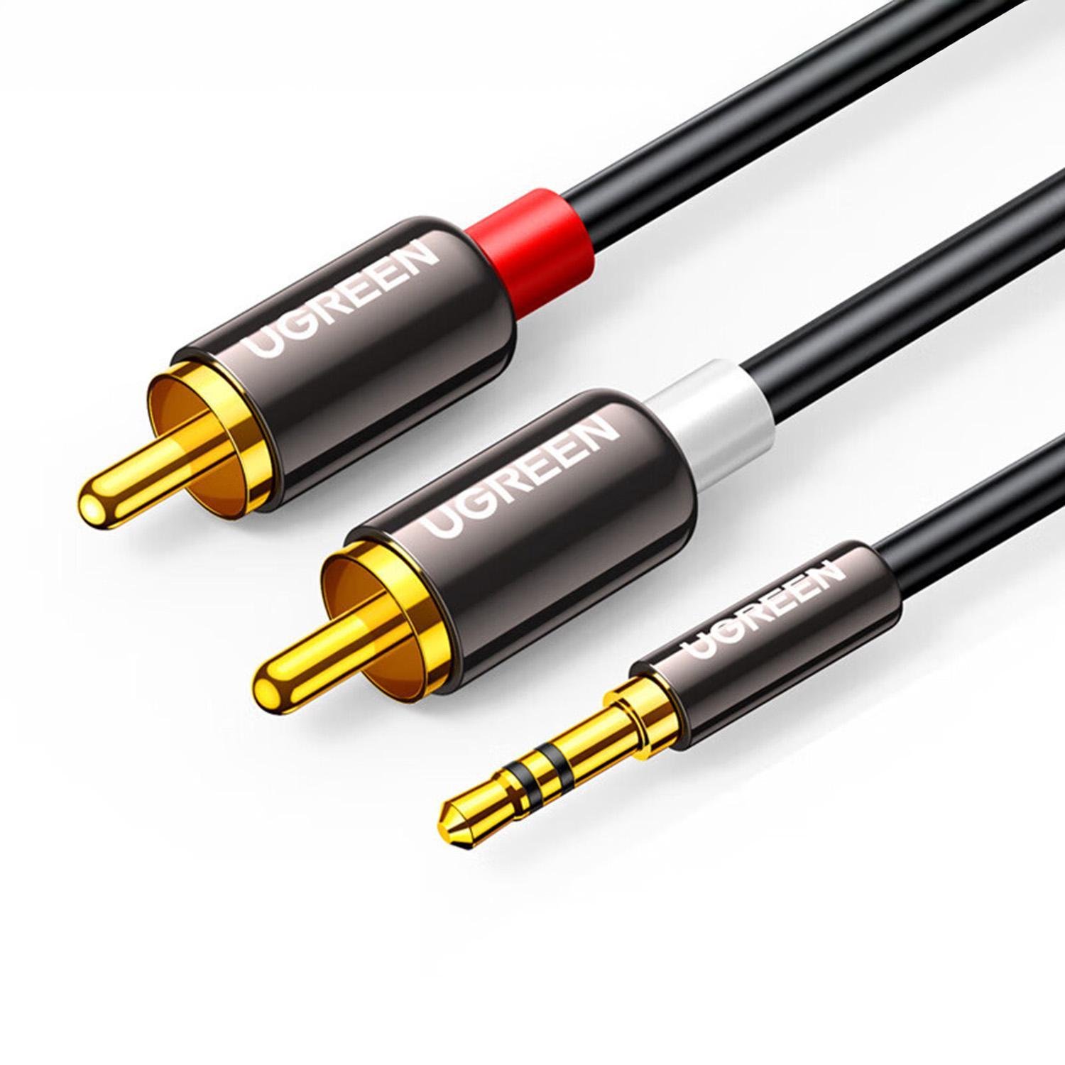 Аудиокабель AUX UGREEN AV116 3,5 мм/2xRCA 10 м Черный (60836)