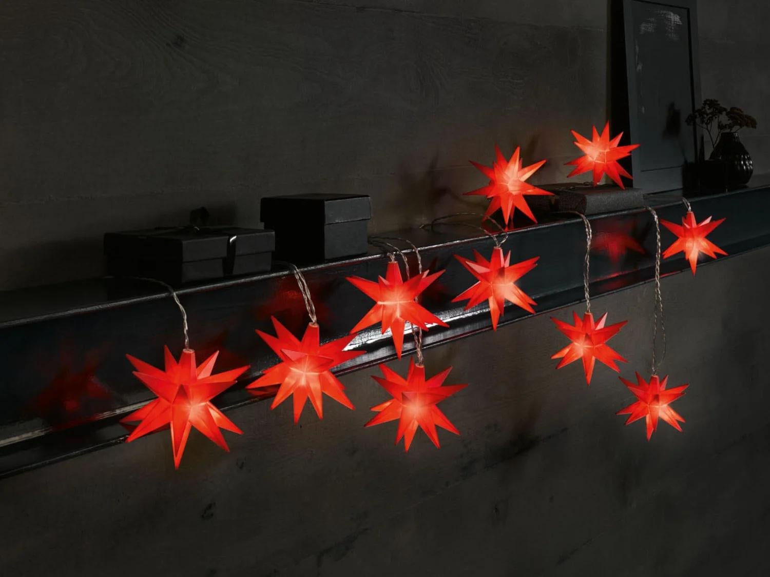 Гірлянда новорічна Livarno Home 3D Зірки 10 LED з таймером 11,75 м (P1-00301)