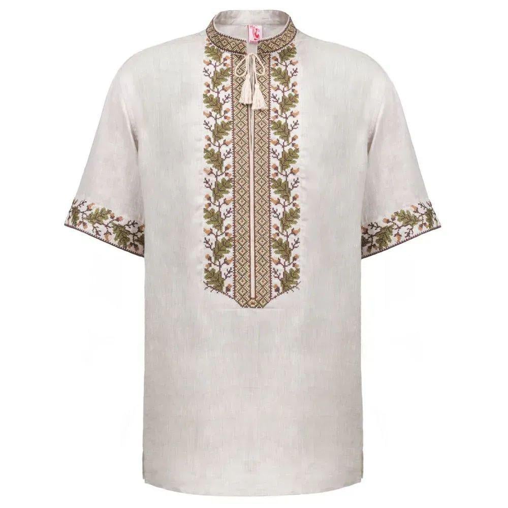 Вышиванка мужская р. 54 Бежевый (394) - фото 2 Вышиванка мужская р. 54 Бежевый (394) - фото 2