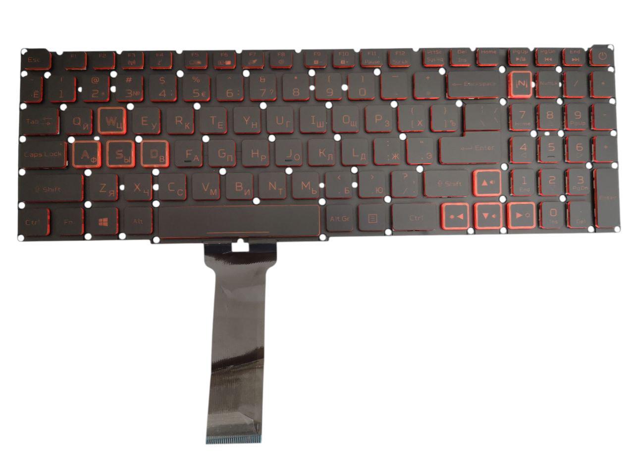 Клавиатура для Acer Nitro 5 AN515-43/54 AN517-51/52 US/RU с подсветкой Red (000012702)