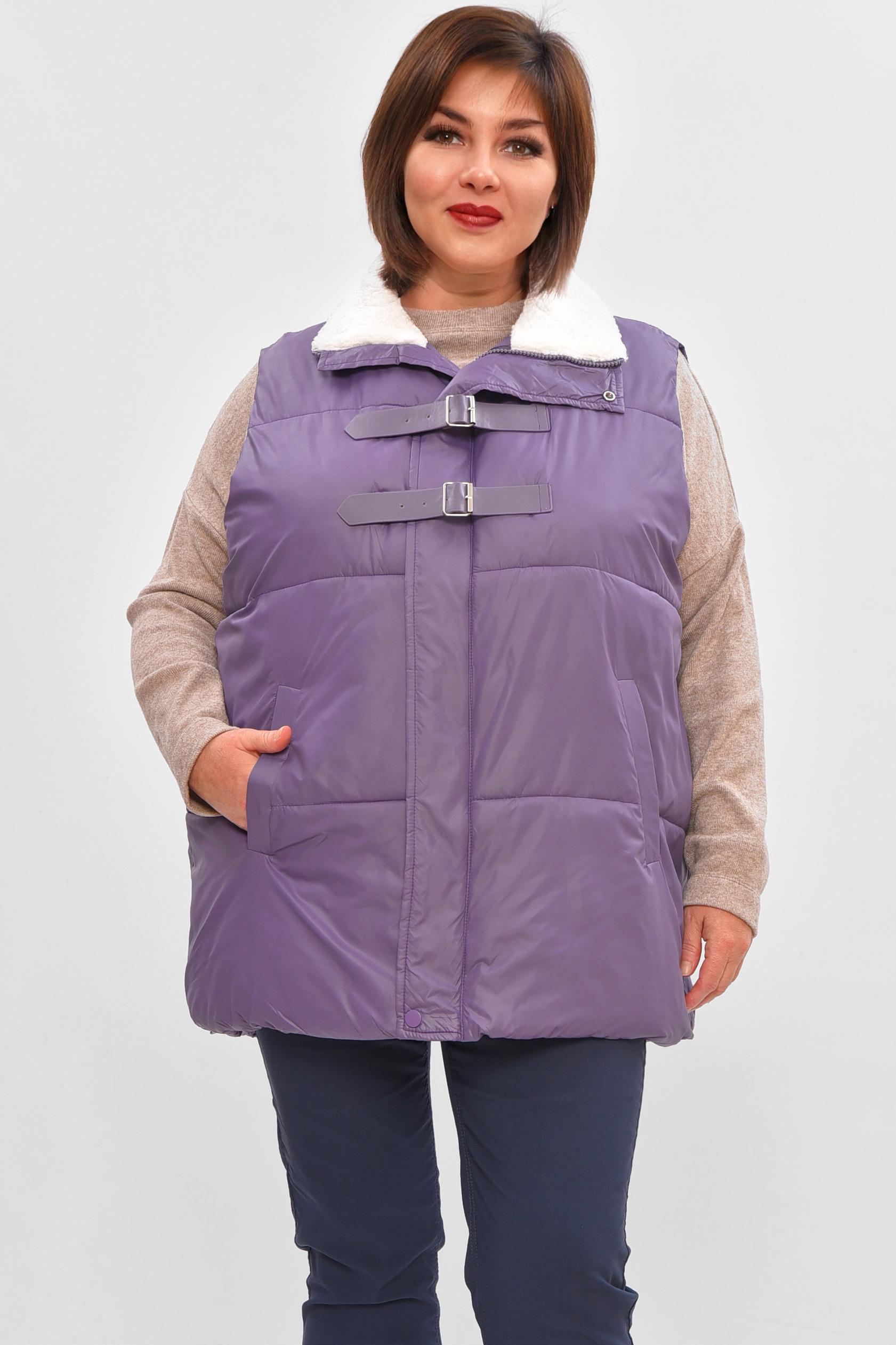 Жилетка жіноча батал 206034 демісезонна 6XL Бузковий - фото 2