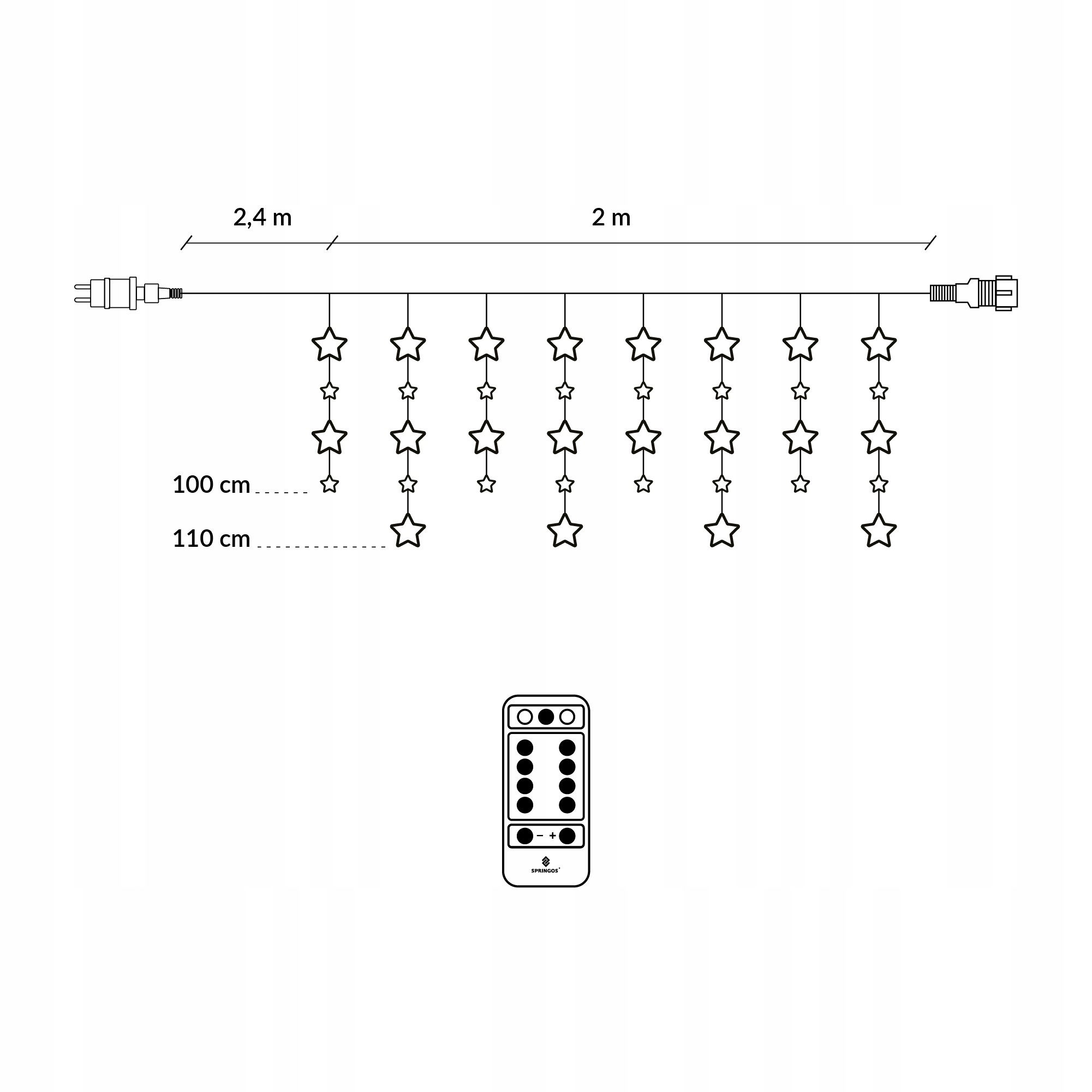 Гирлянда-бахрома Springos Pilot уличная 2 м 136 LED Mix (CL4008) - фото 7