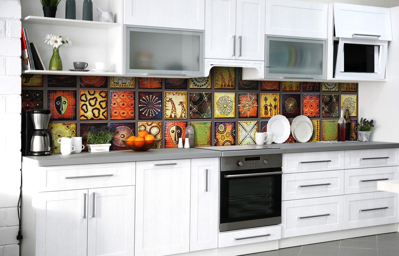 Кухонный фартук Африканские мотивы виниловый самоклеющийся 60х250 см Абстракция