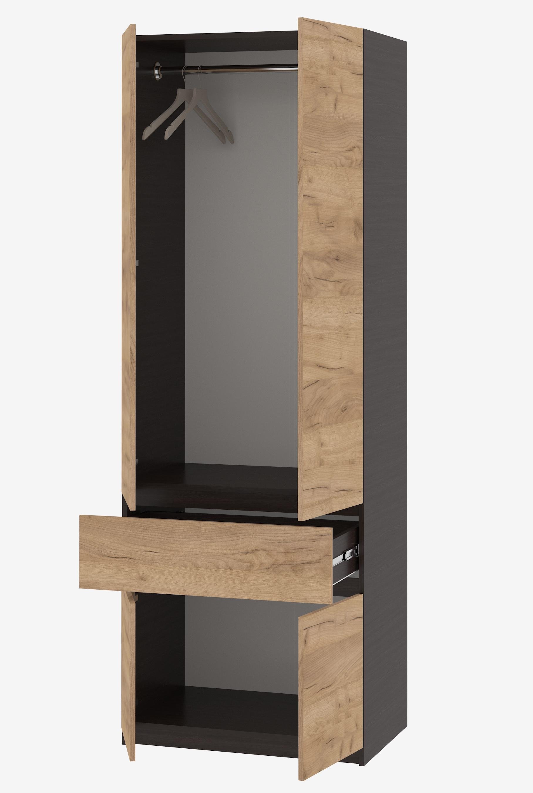 Шкаф Мастер Форм Брайт 80х52х200 см Венге магия/Дуб крафт золотой (08058) - фото 2 Шкаф Мастер Форм Брайт 80х52х200 см Венге магия/Дуб крафт золотой (08058) - фото 2