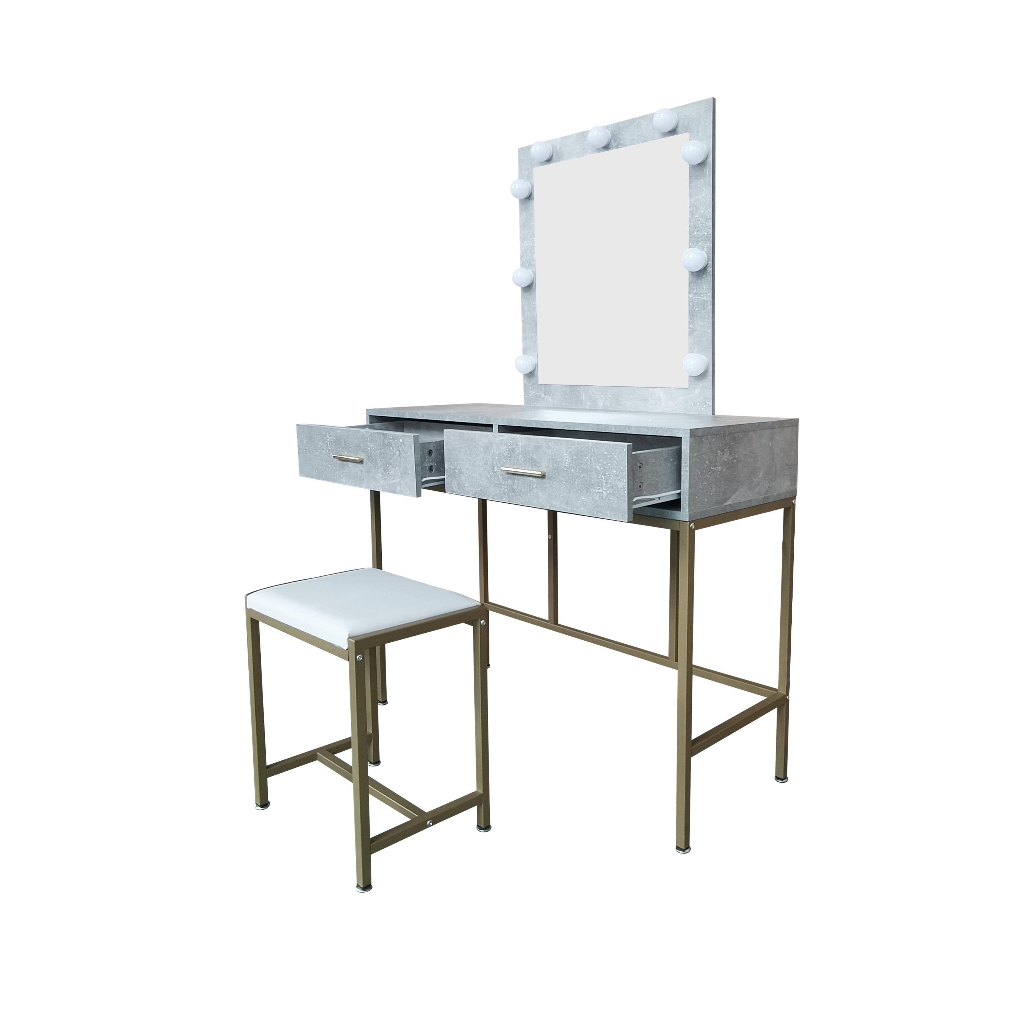 Туалетный столик + табурет AVKO ADT13 с подсветкой Beton - фото 2