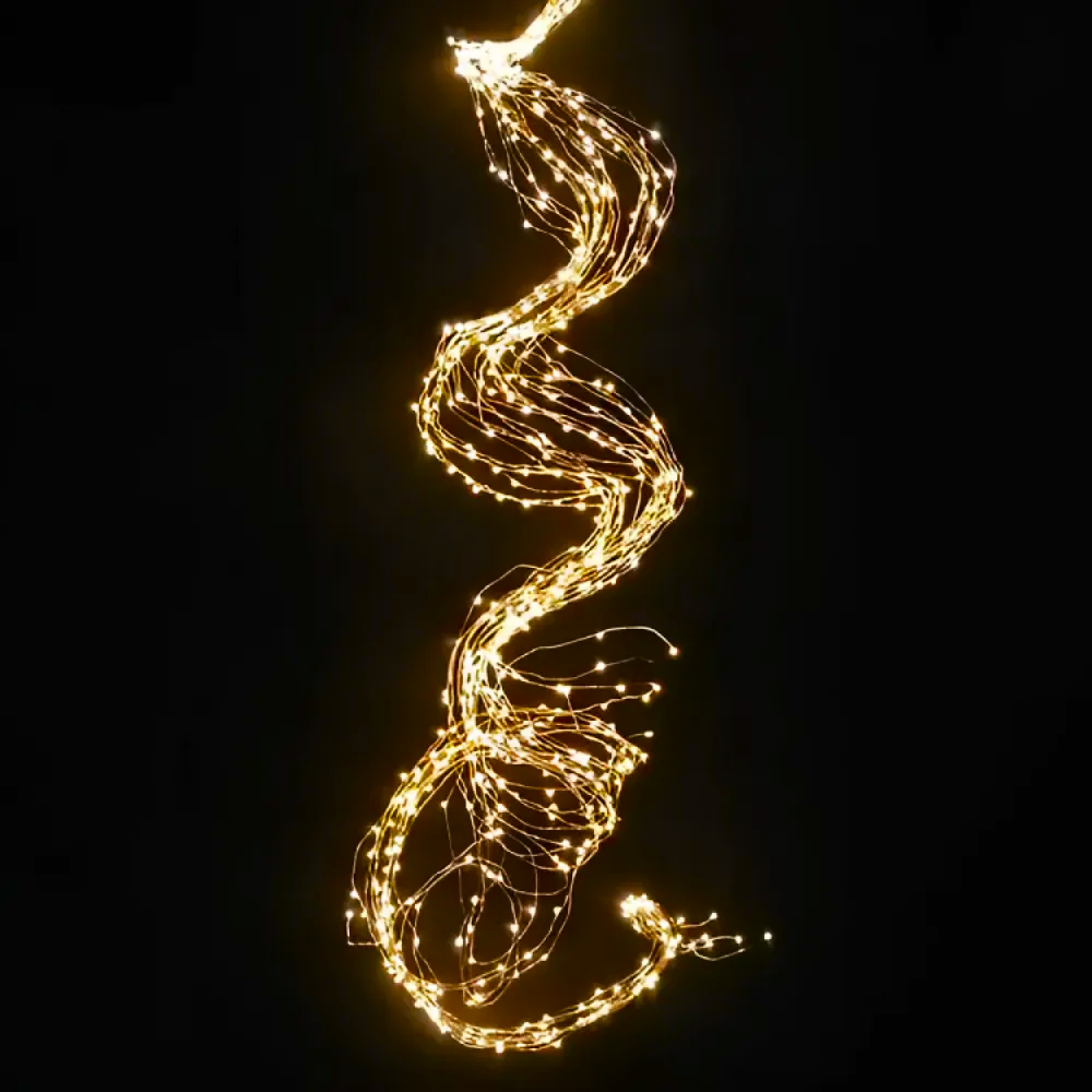 Гирлянда конский хвост от сети 1,5 м 10 нитей 300 LED Теплый белый (234568427)