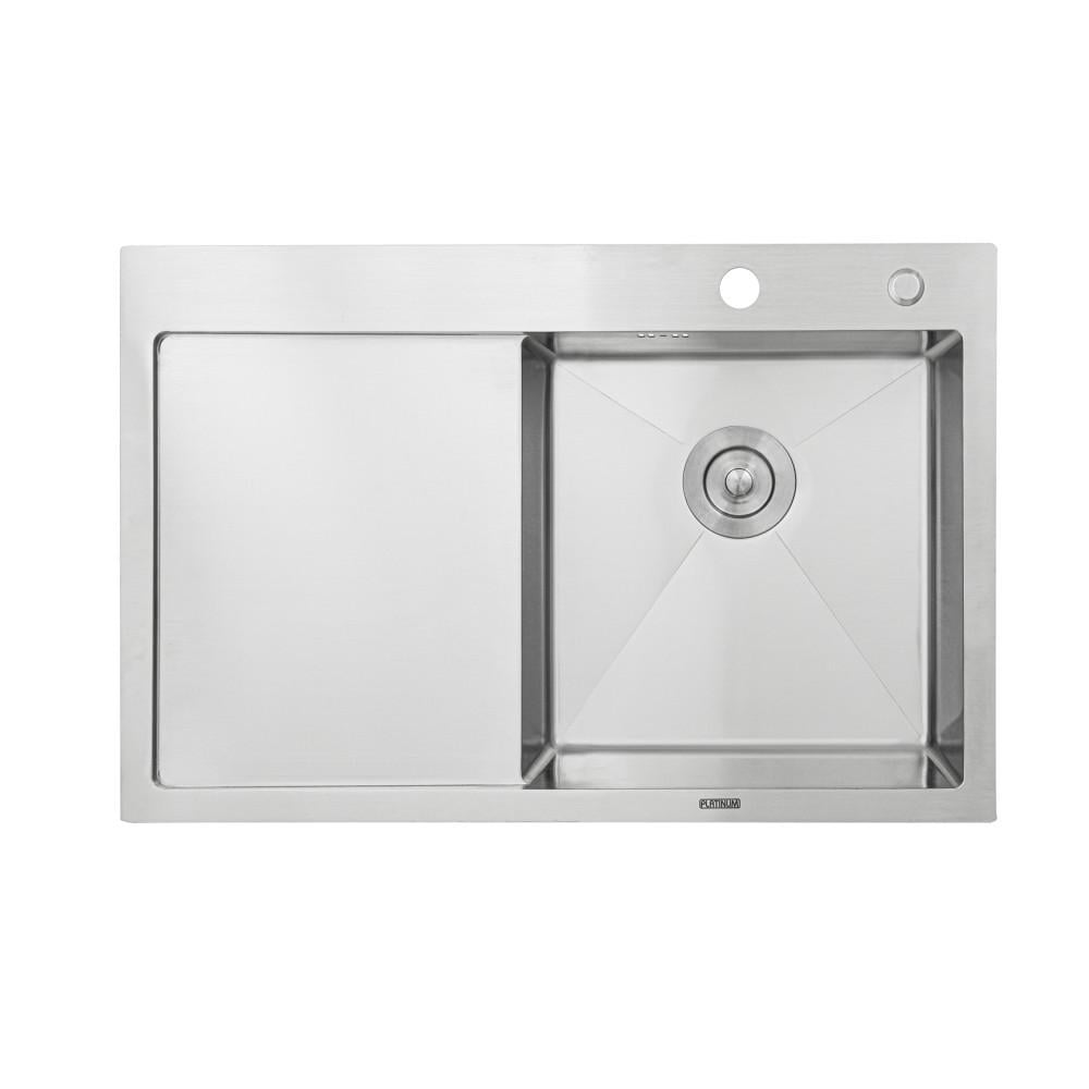 Мойка для кухни Platinum Handmade R два отверстия с креплением 780x500x230