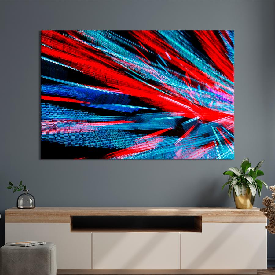 Картина абстракция Красно-синяя абстракция 51x34 см (A909-1)