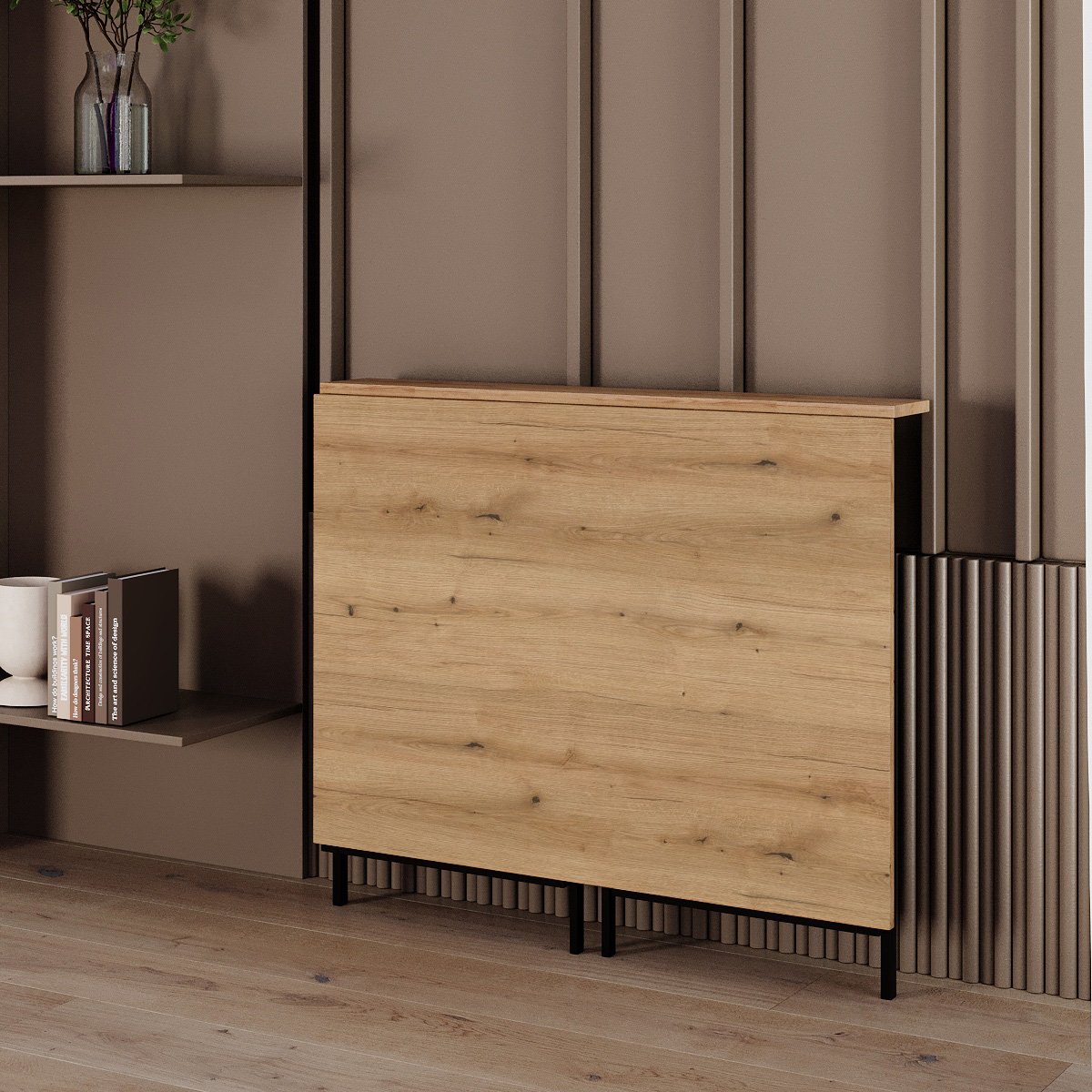 Стол-трансформер ART IN HEAD Sly 90x57x77 см Дуб Эвок прибрежный/Черный (TB24100000030) - фото 3