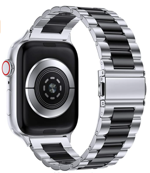 Ремешок стальной BeWatch для Apple Watch series 3/4/5/6 с шириной корпуса 38/40 мм Серебристо-Черный (1025411)