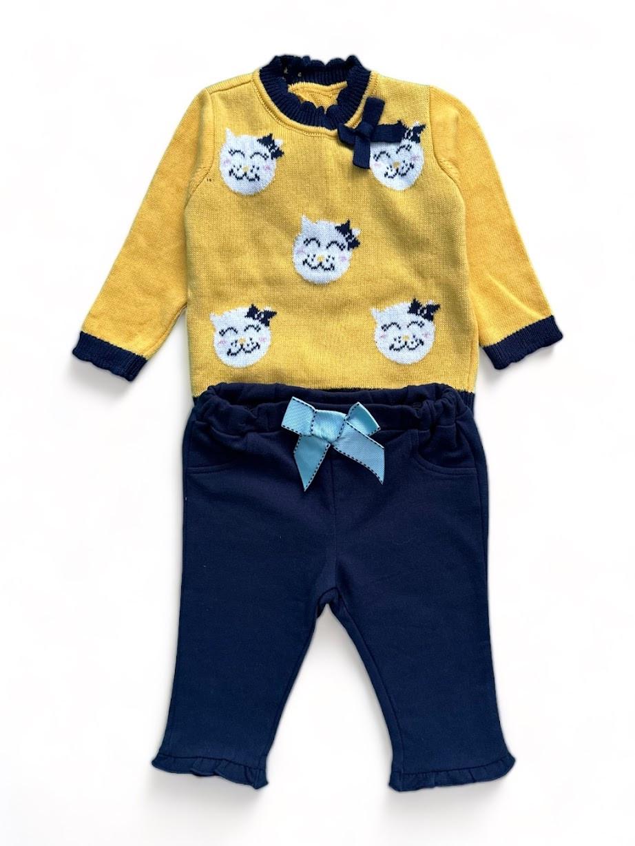 Костюм для девочки Chicco вязаный 3-6 мес. 62 см Разноцветный (2087346885)