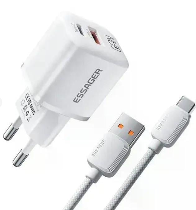 Зарядное устройство для Essager 20W 2USB PD/кабель Type-c Белый (AWN-00220) Зарядное устройство для Essager 20W 2USB PD/кабель Type-c Белый (AWN-00220)
