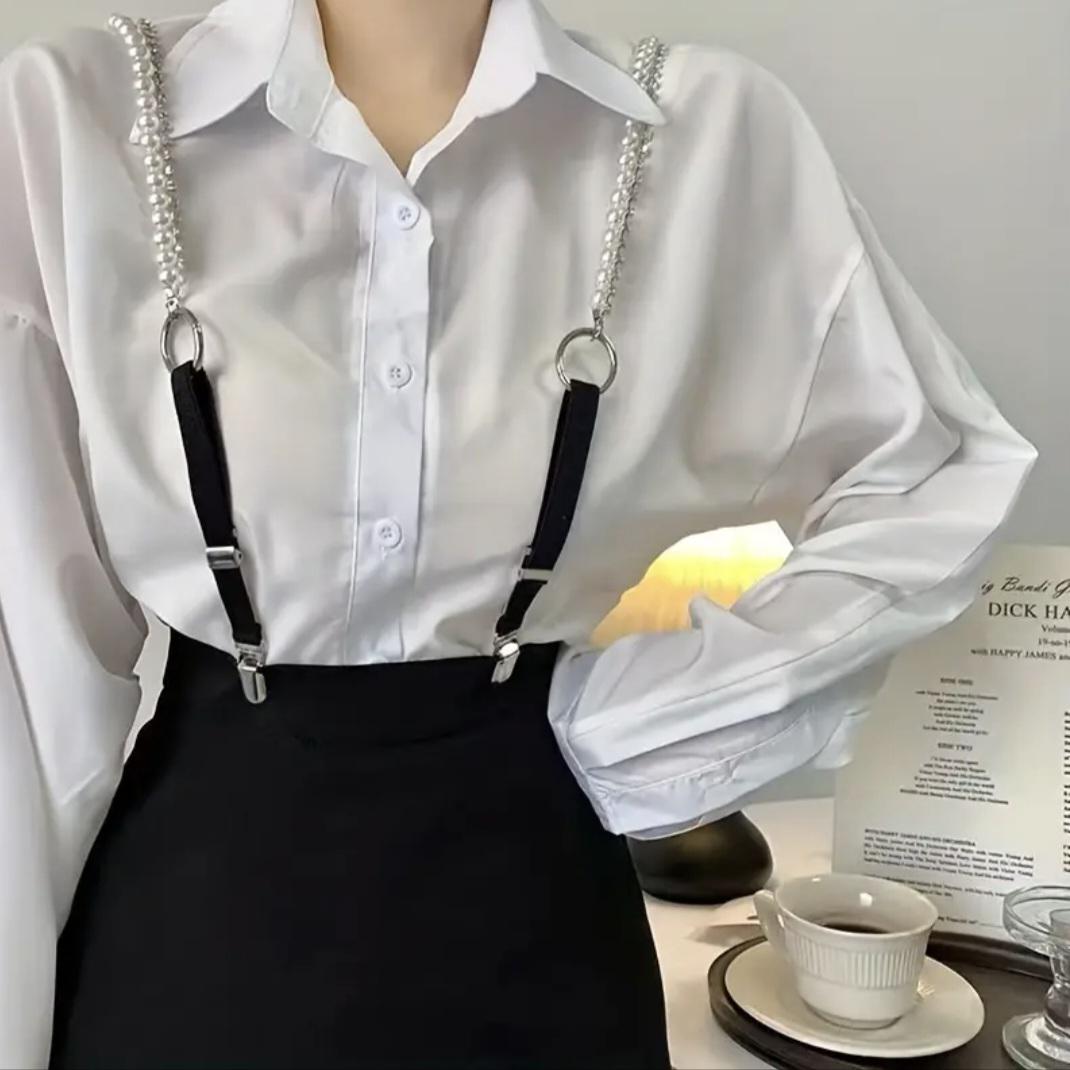 Підтяжки жіночі з штучними перлинами та камінчиками (00151) - фото 2