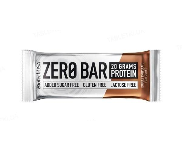 Протеиновый батончик BioTech Zero Bar 50 г Двойной шоколад Протеиновый батончик BioTech Zero Bar 50 г Двойной шоколад